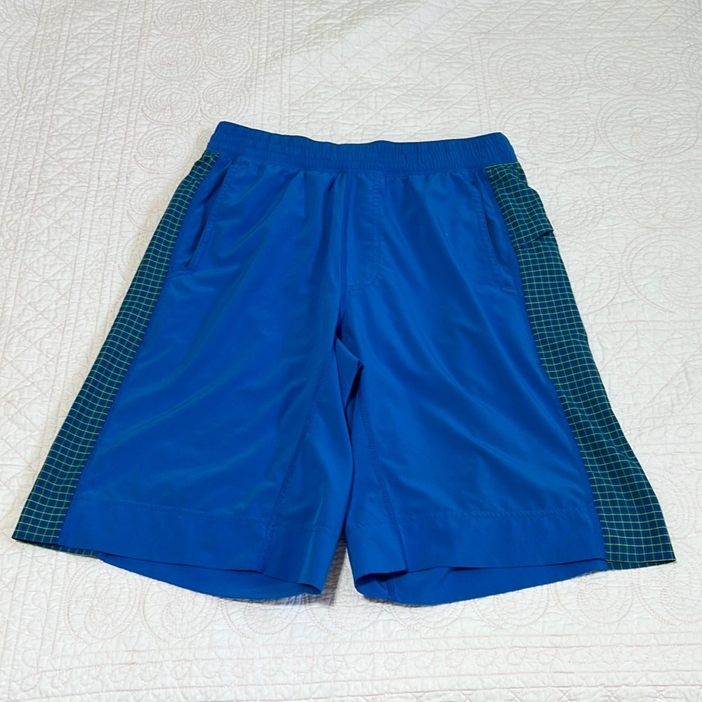 Lululemon Mens Blue/Lime Green Athletic Shorts